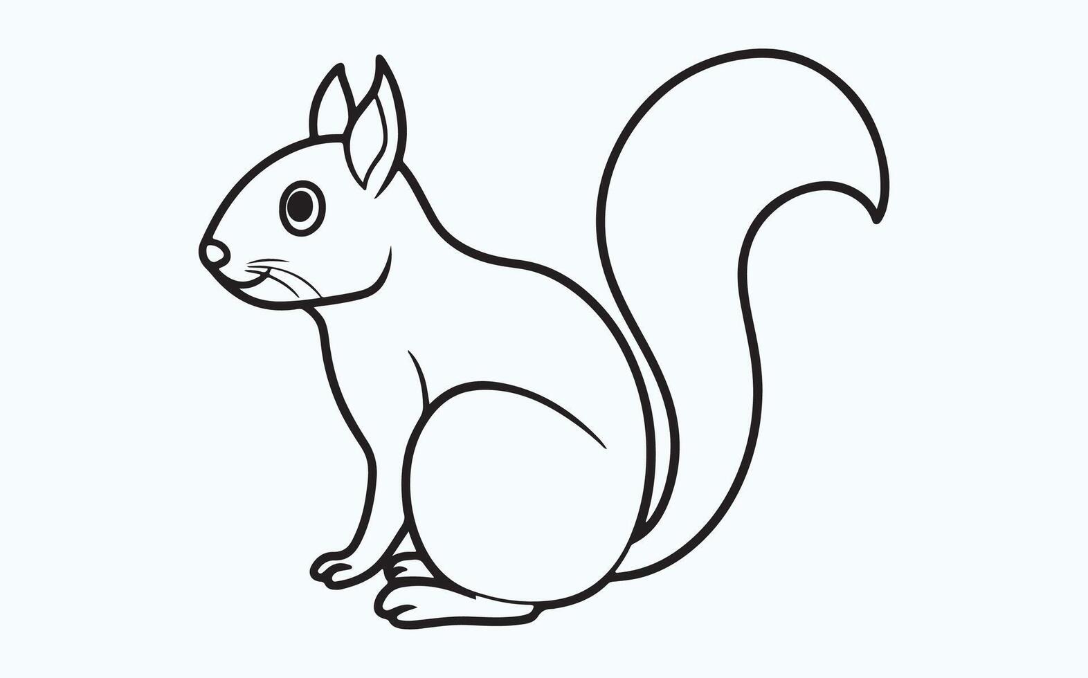 Abstract Squirrel Line Drawing icon vector