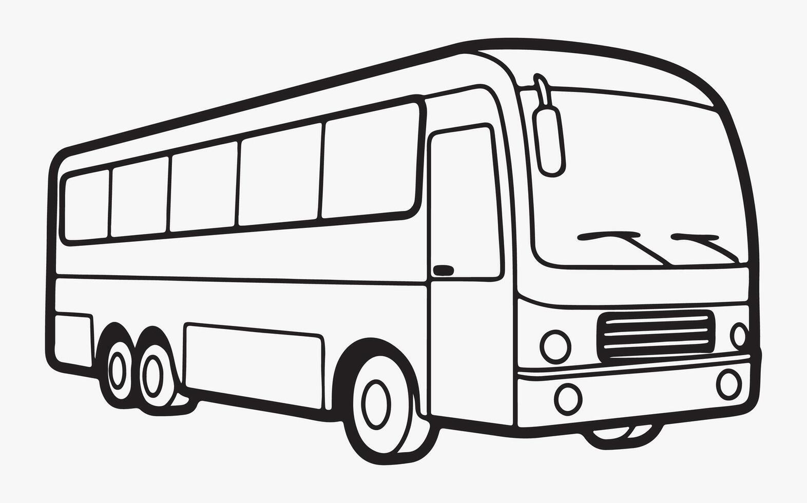 classic Bus line art image clipart vector