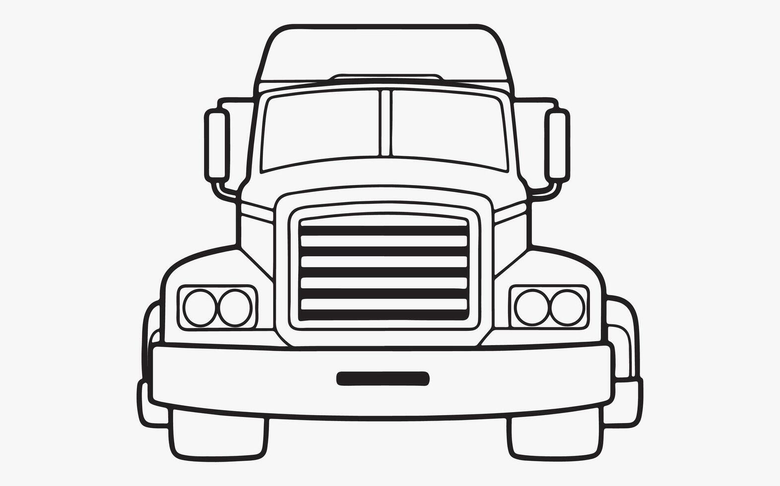 Detailed truck Line art image vector