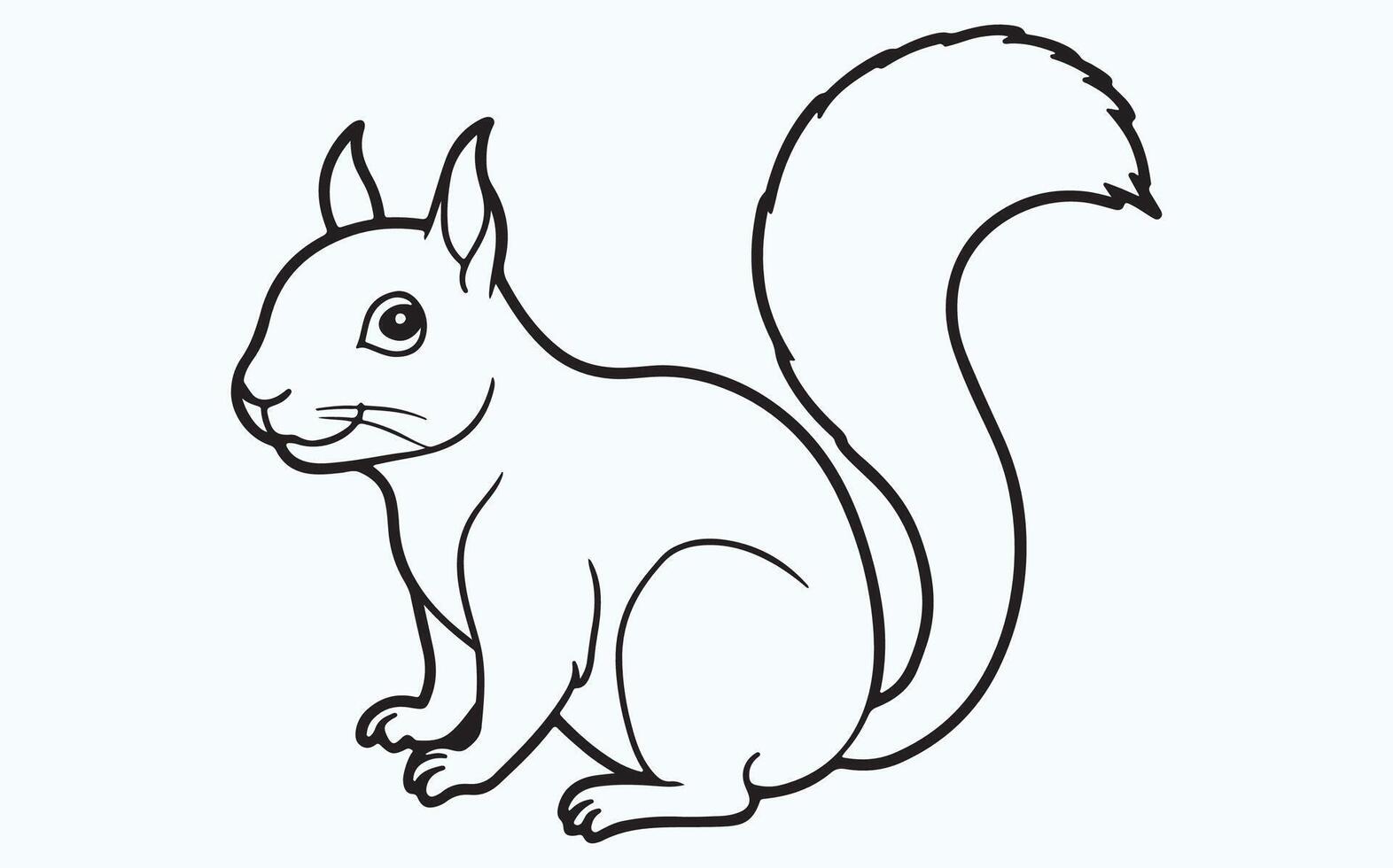 Simple Squirrel Line Drawing image clipart vector