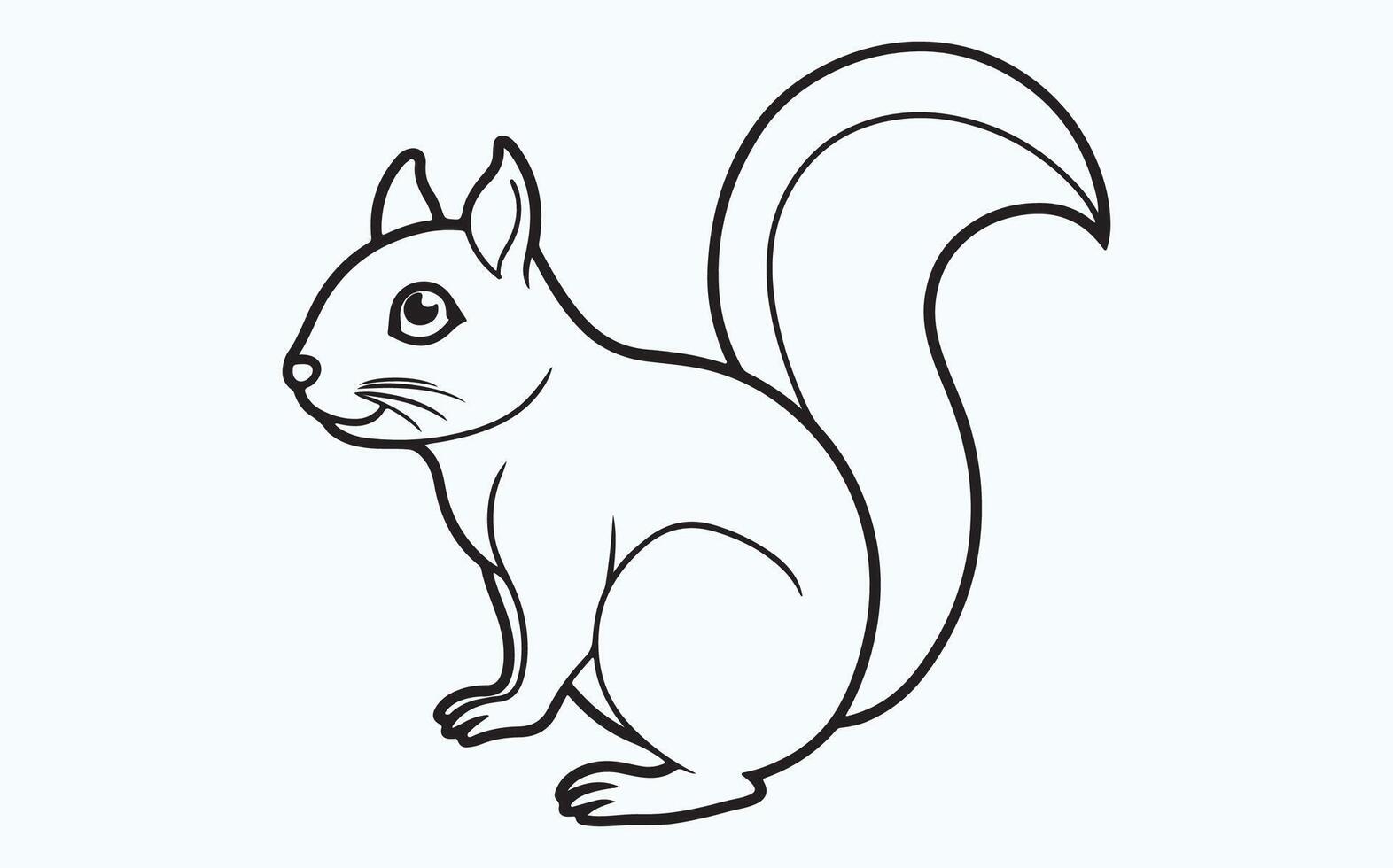 Squirrel Line Art Illustration image vector
