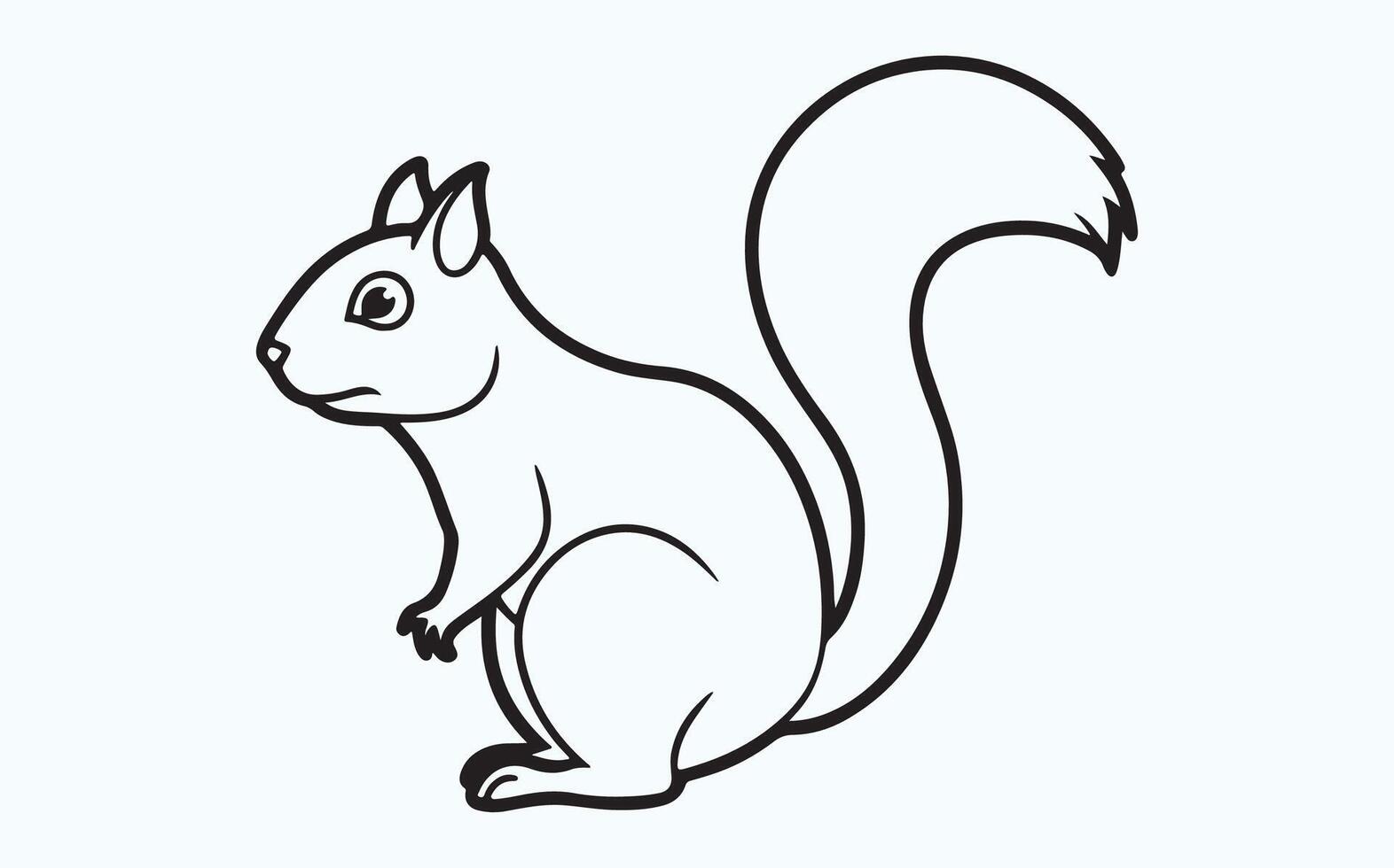 Abstract Squirrel Line Drawing vector