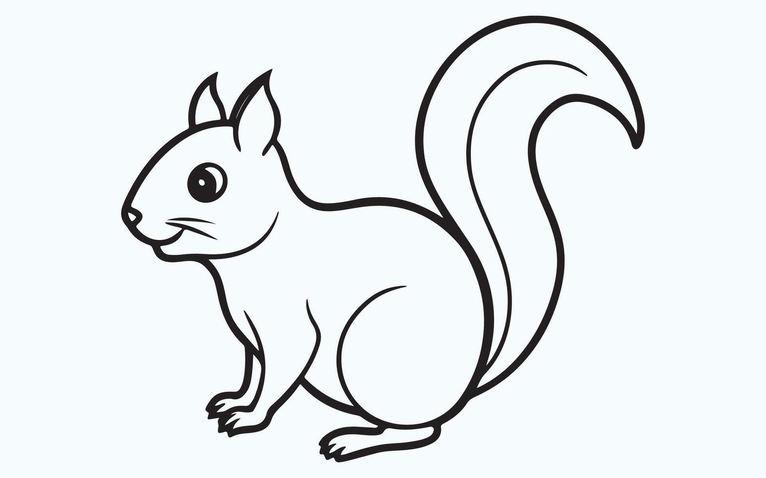Simple Squirrel Line Drawing image vector