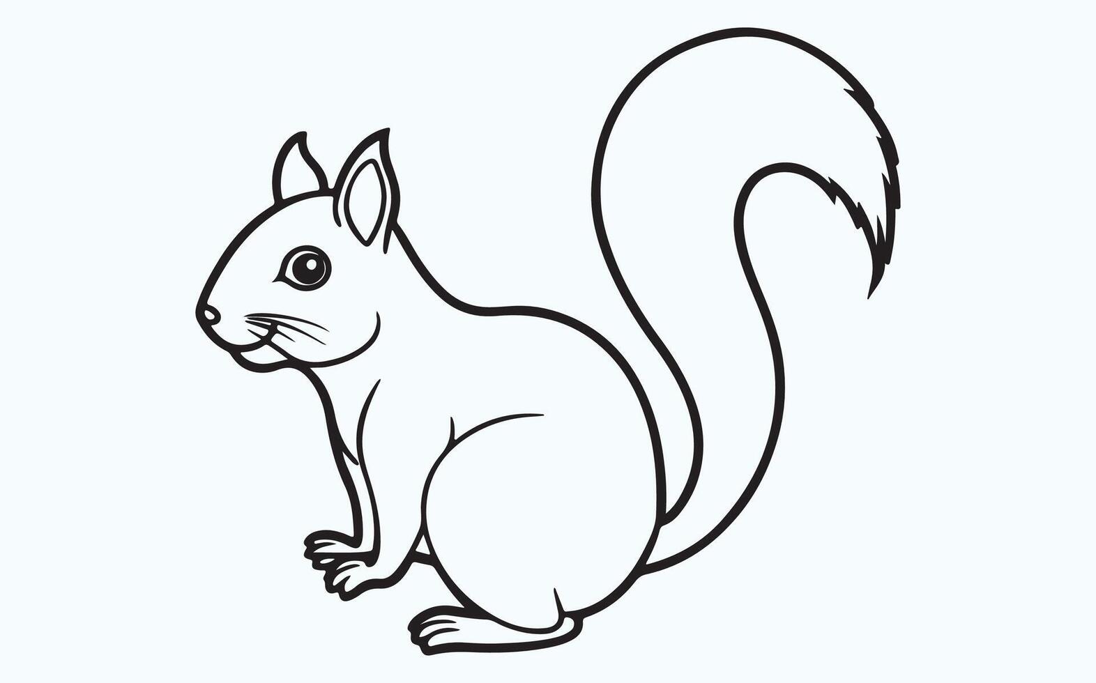 Minimalist Squirrel Line Art image clipart illustration vector