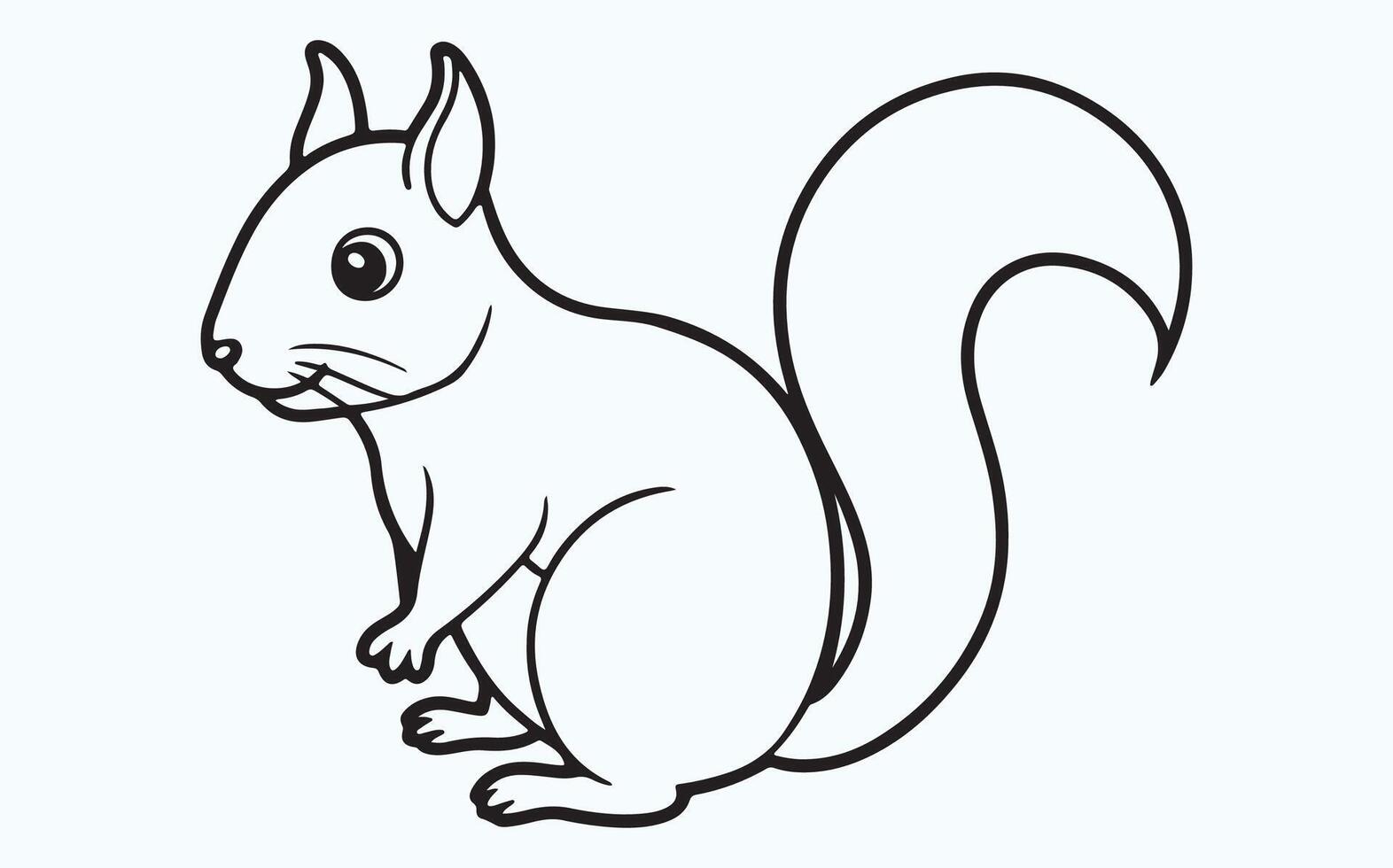 Squirrel Line Art Illustration icon vector