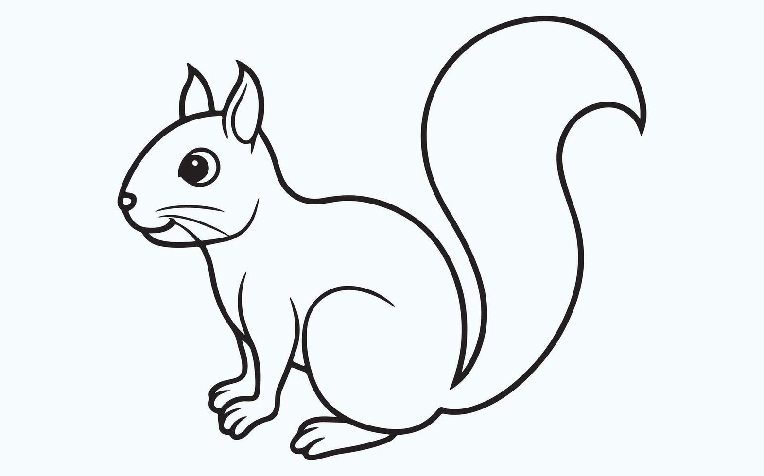 Detailed Squirrel Line Art vector