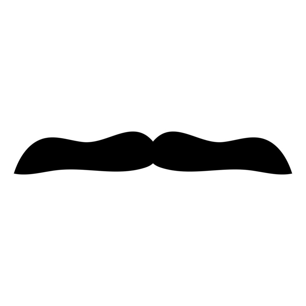 Classic mustache with upward curls vector