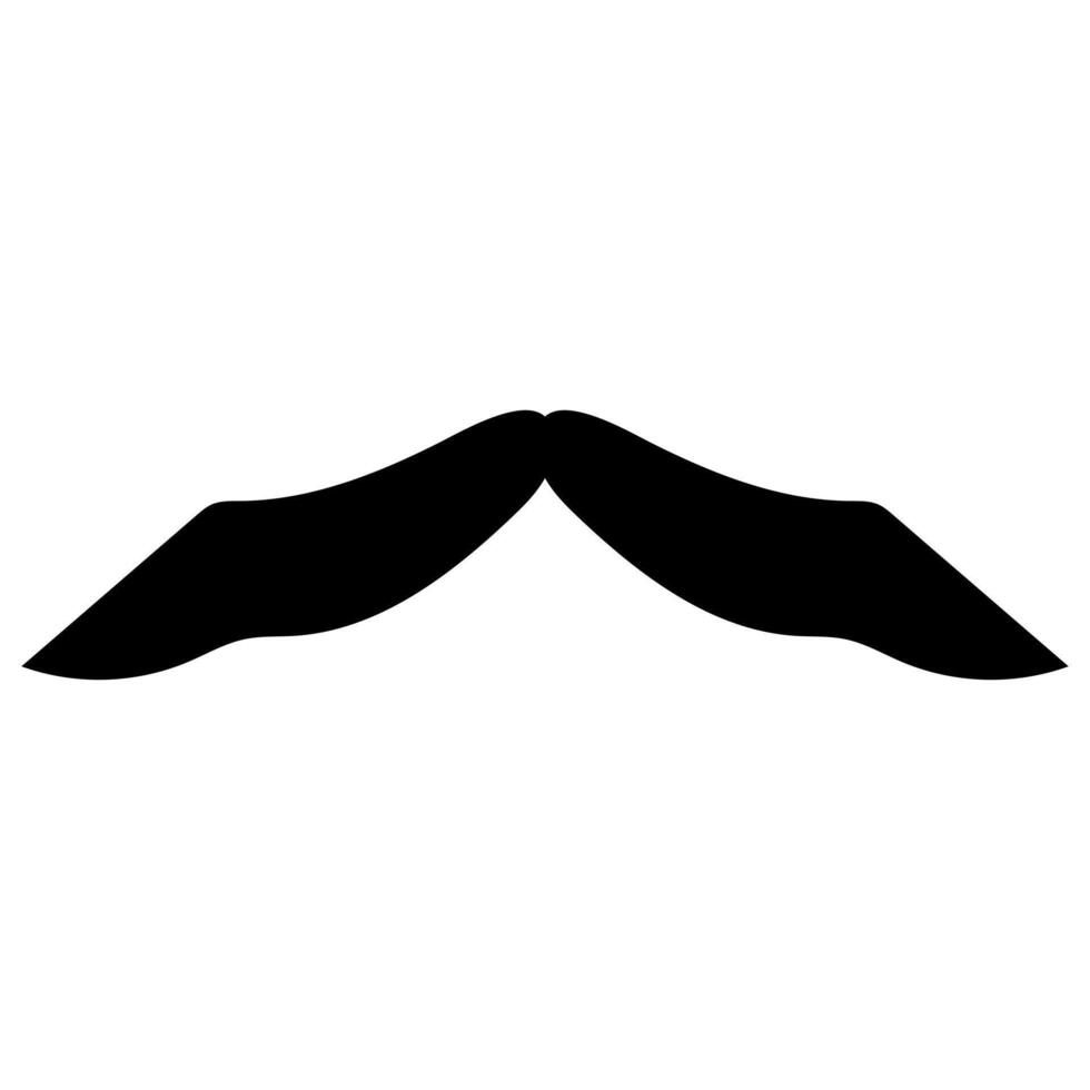 Thick mustache icon with defined curls vector