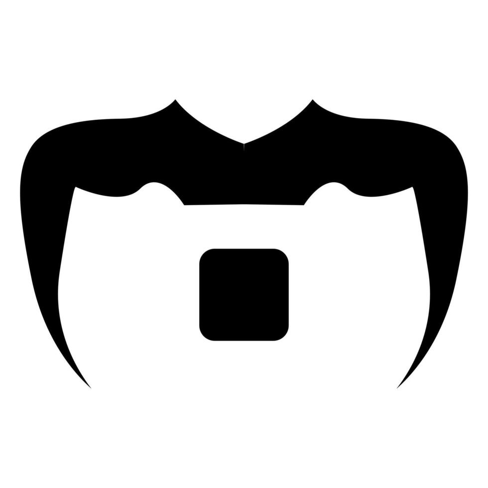 Elegant mustache with smooth curves, A sleek, curved mustache design for a refined look. vector