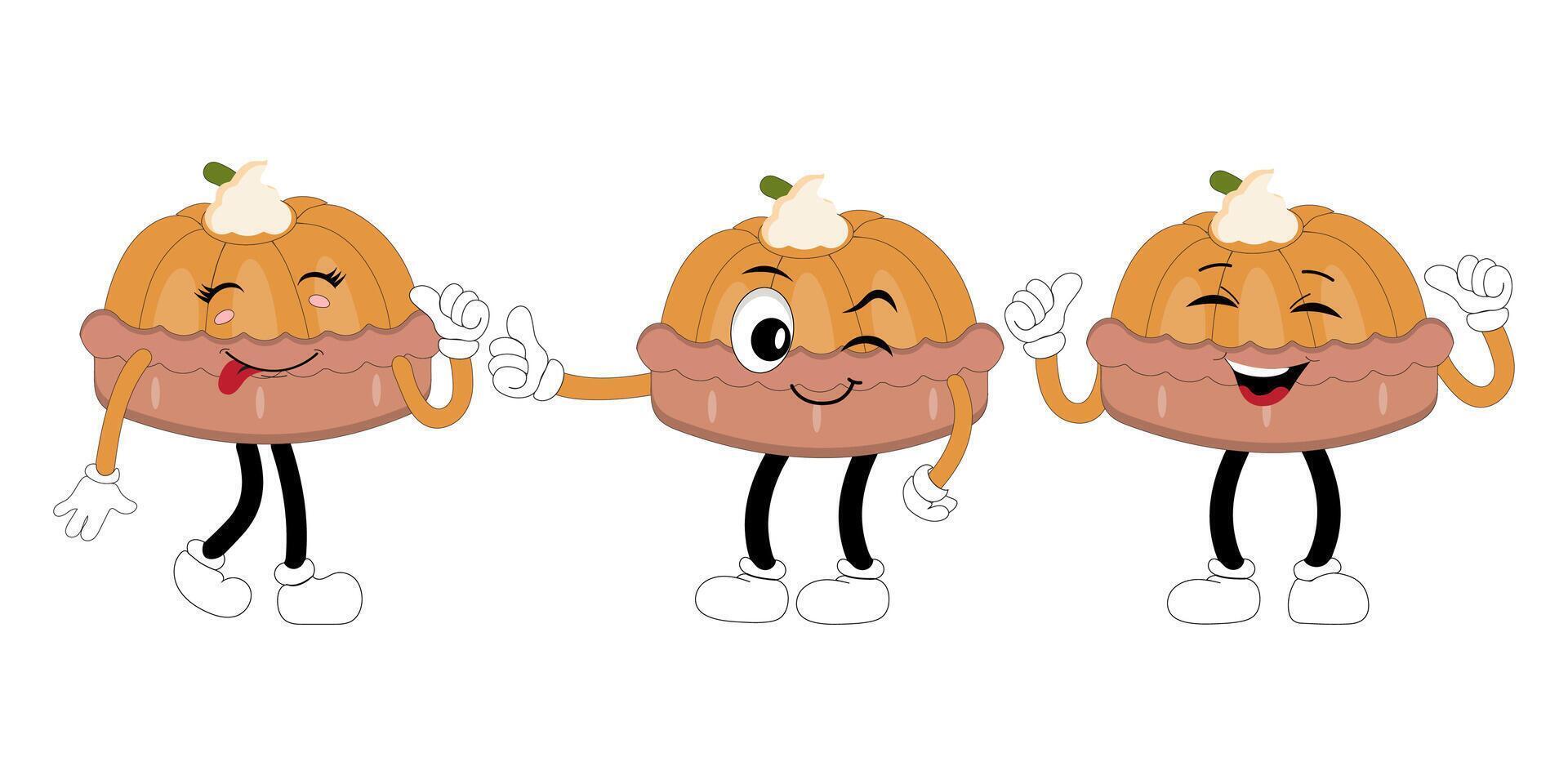 Cartoon-Style Food Characters in Playful Poses vector