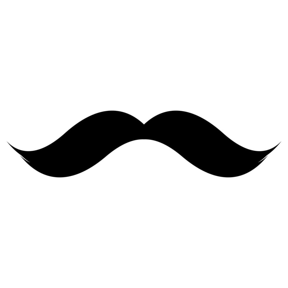 Vintage handlebar mustache icon, A vintage handlebar mustache with distinctive upward curls. vector