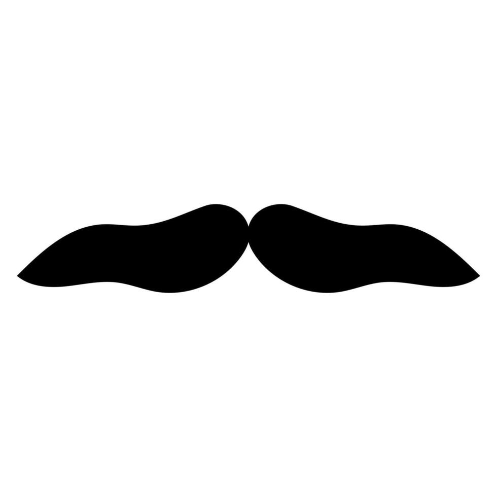 Handlebar mustache with bold curves vector