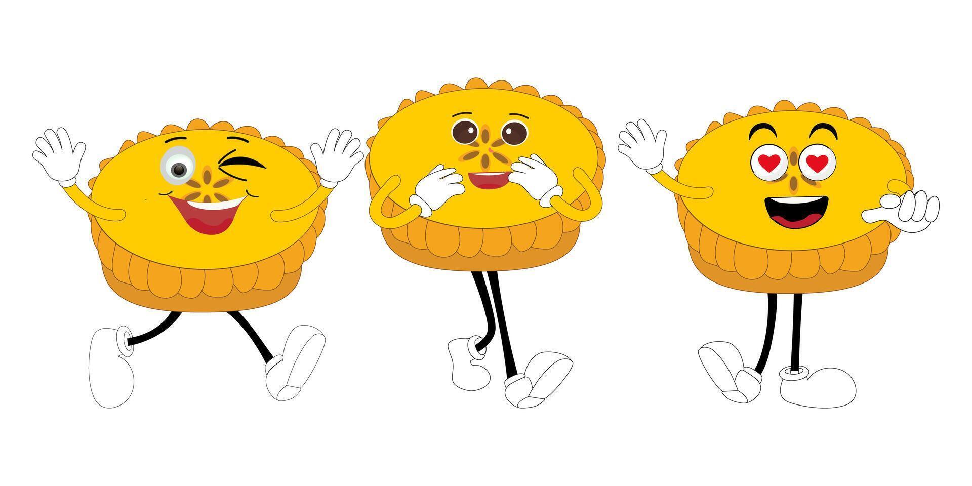 Illustration of Happy Food Characters with Expressions vector