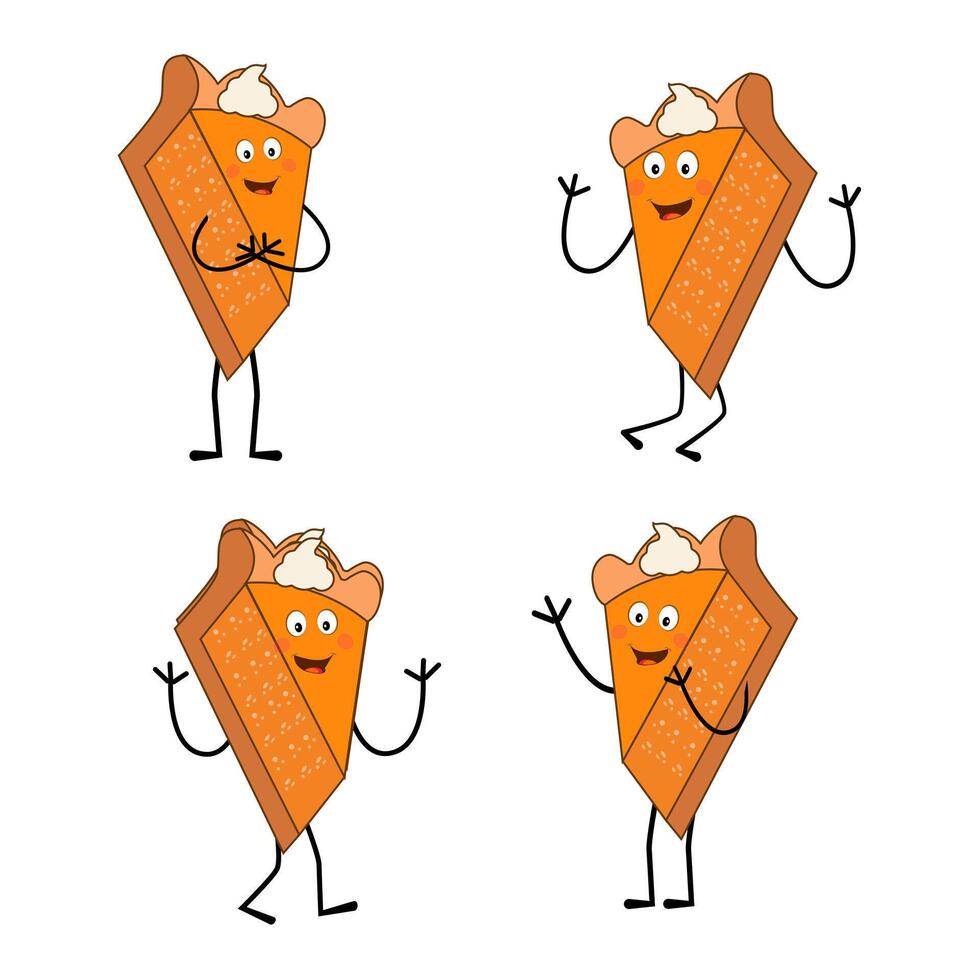 Playful Snack Mascot Designs with Dynamic Movements vector