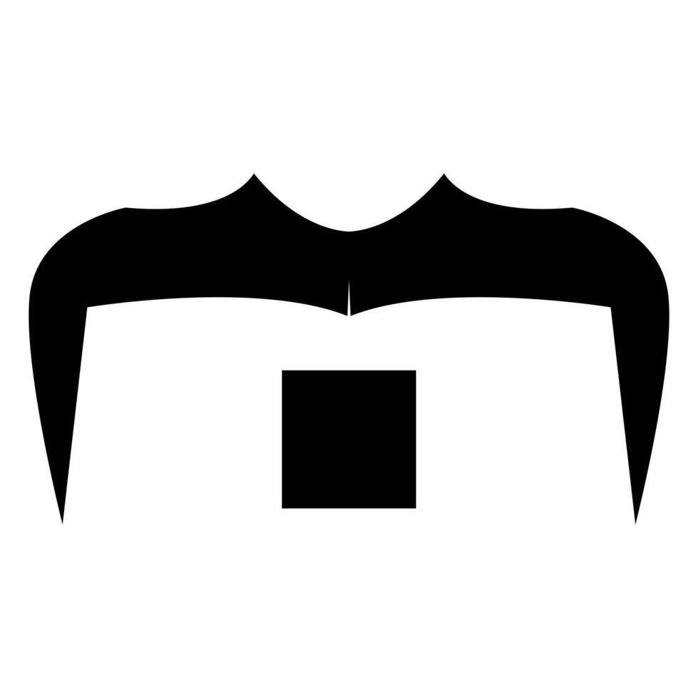 Handlebar mustache with subtle curves vector