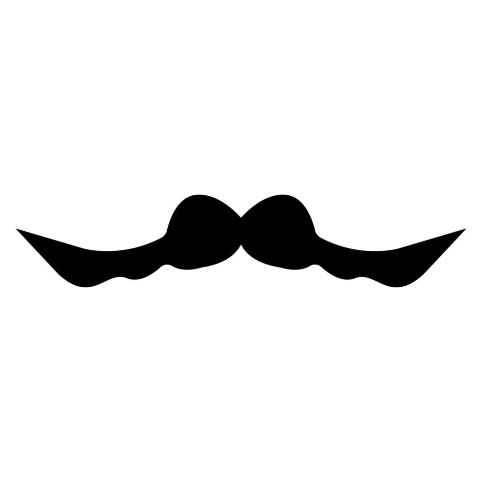 Classic curled mustache icon A simple black silhouette of a classic curled mustache. vector
