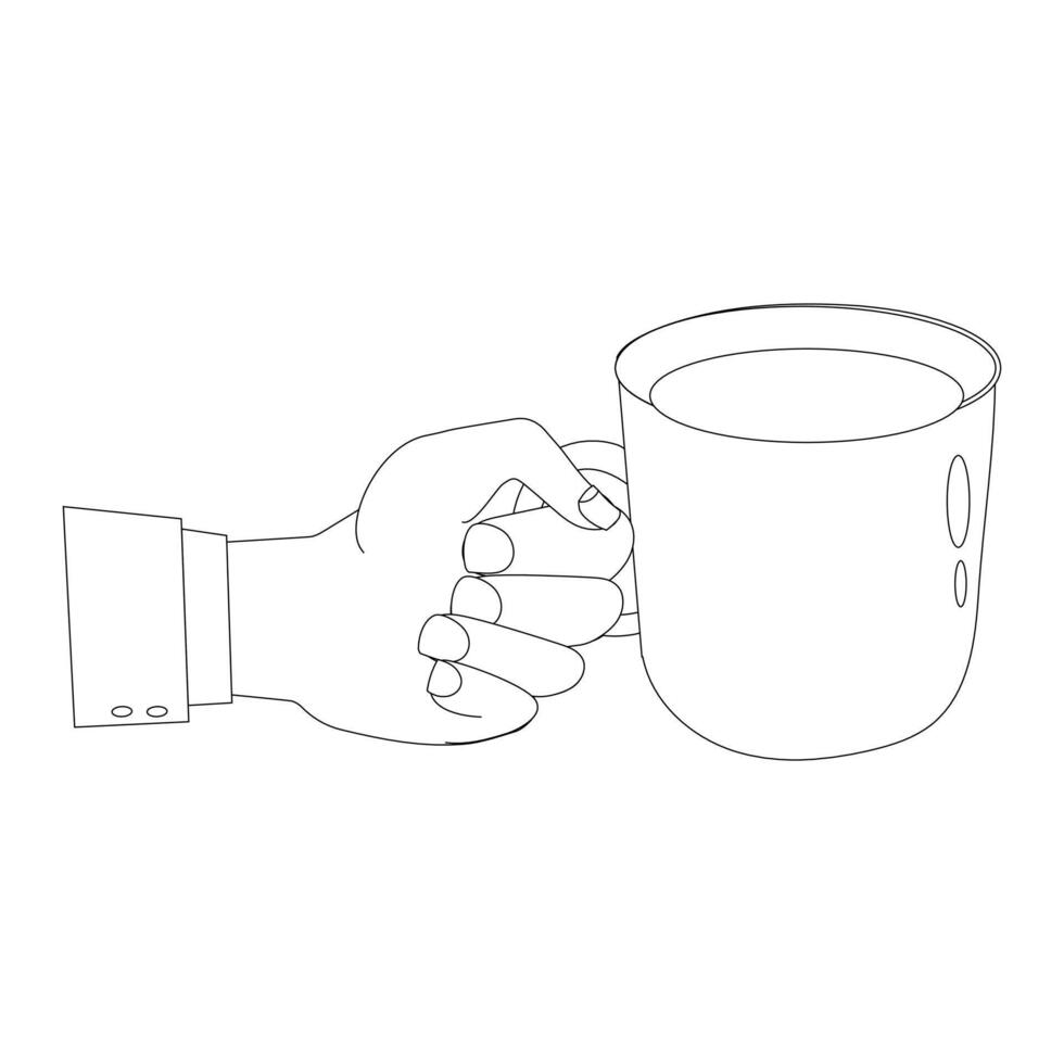 Simple sketch of hand holding coffee with sleeve vector