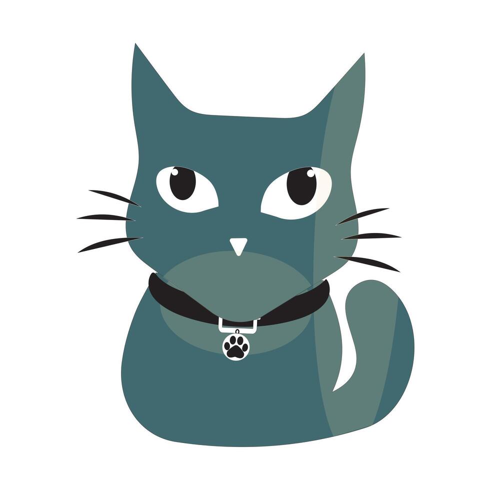 Simple illustration cat for design and sticker purposes vector
