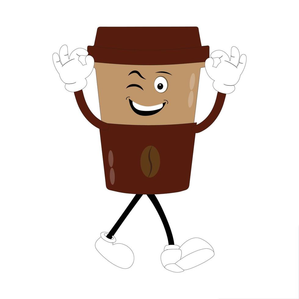 Coffee Cup Character Design for Branding vector