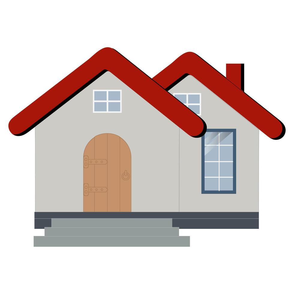 Cottage Style House with Modern Elements Vectorr vector