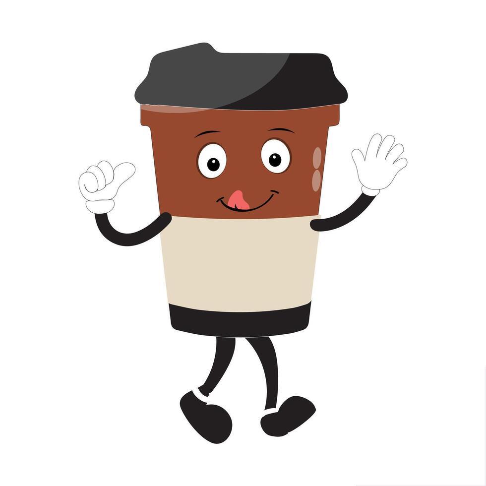 Smiling Coffee Mug Mascot Vectorr Design vector