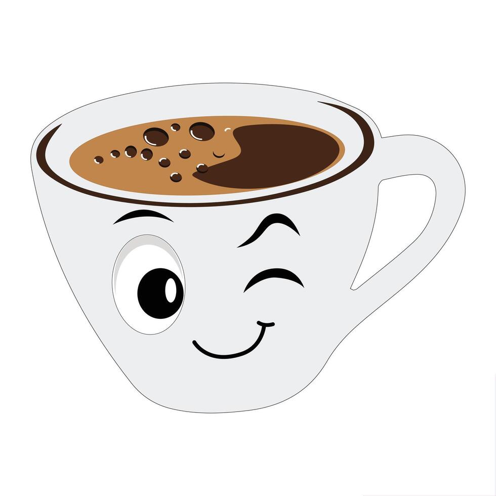 Smiling Coffee Cup Character Design vector