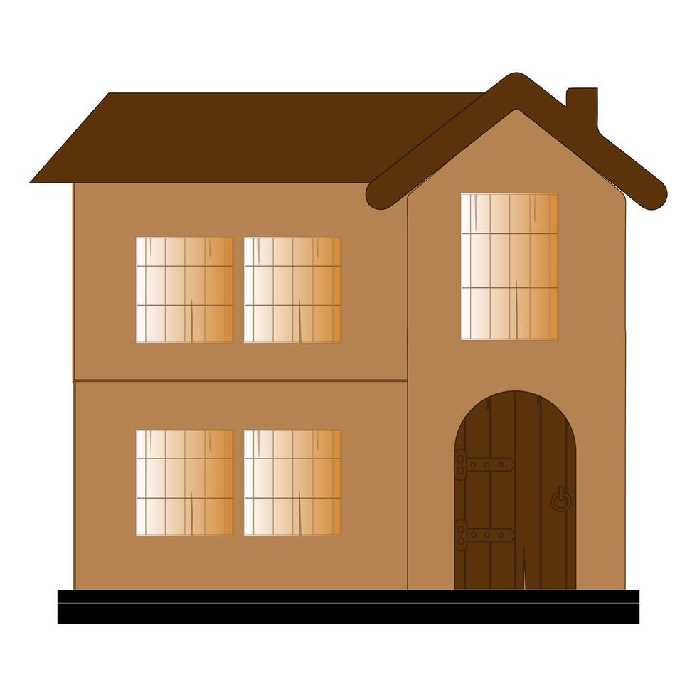 Modern House Architecture with Large Glass Windows vector