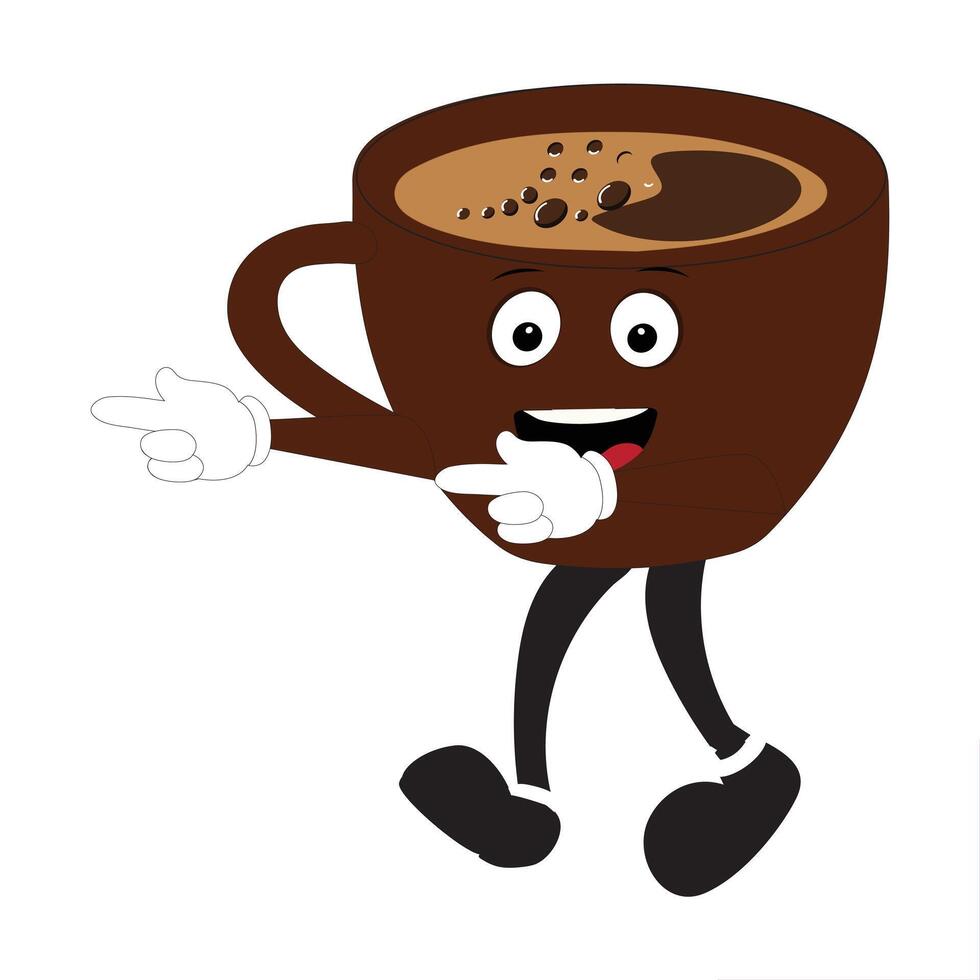 Fun and Friendly Coffee mug Character vector