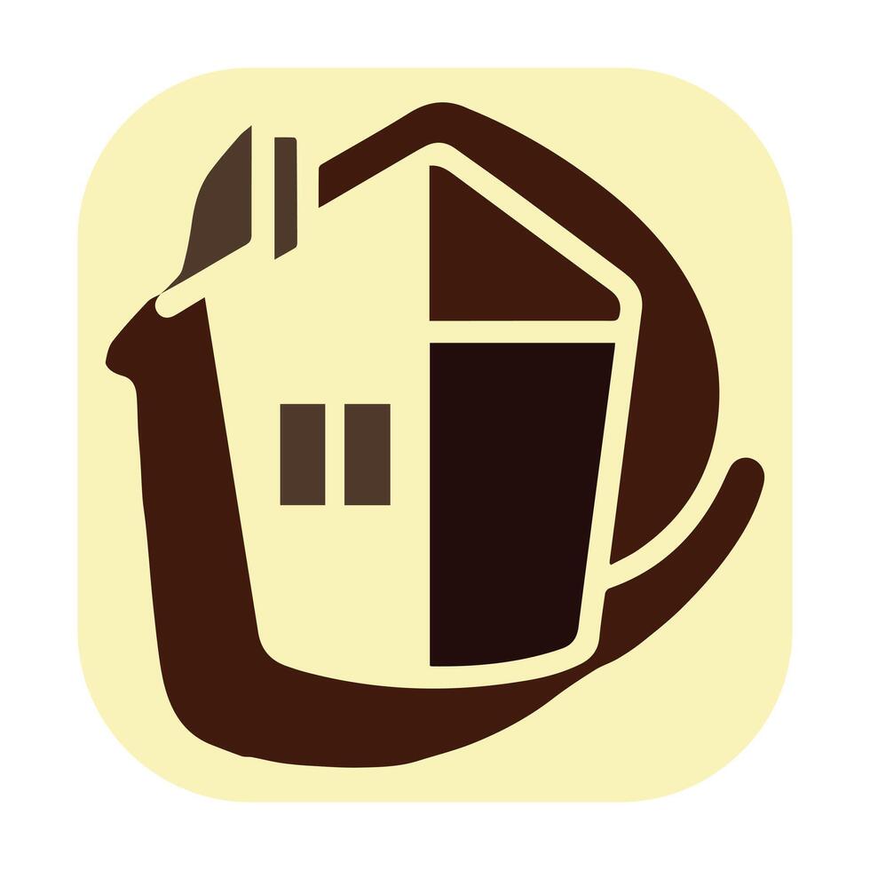 Coffee cup and house logo for cafe branding vector