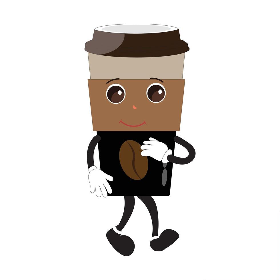 Animated Coffee Cup Character for Branding vector