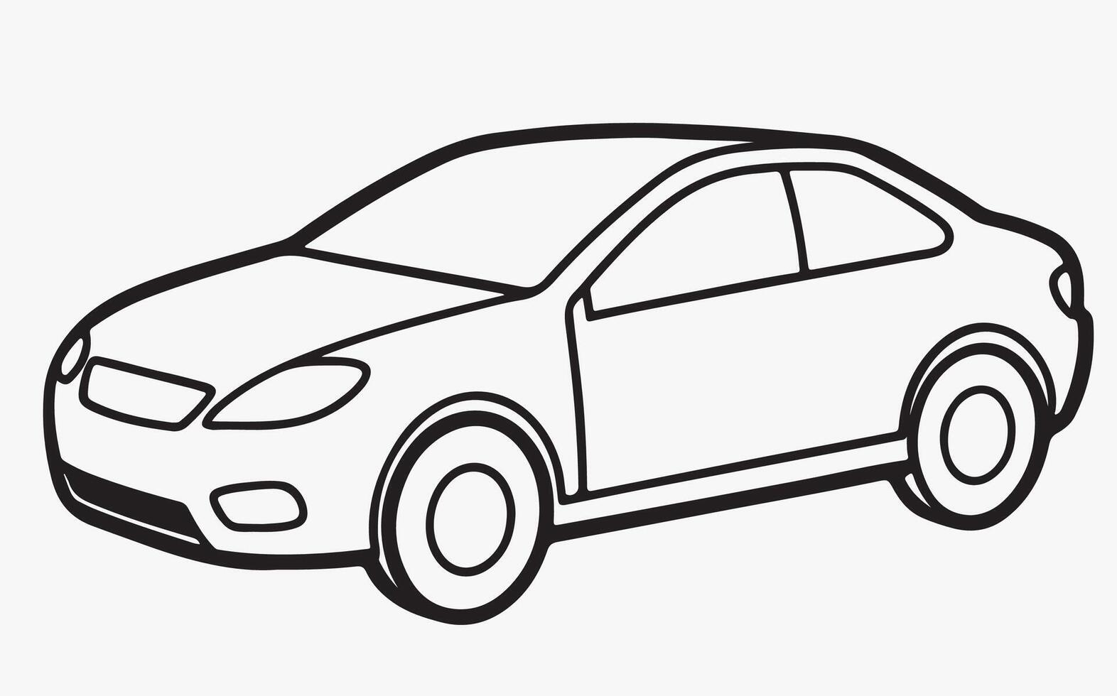 elegant car line art icon illustration clipart vector