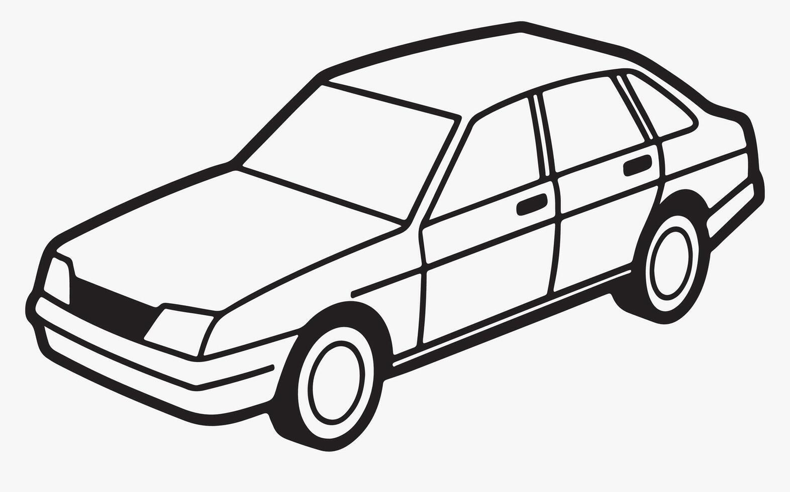 Stylish car minimal line art vector