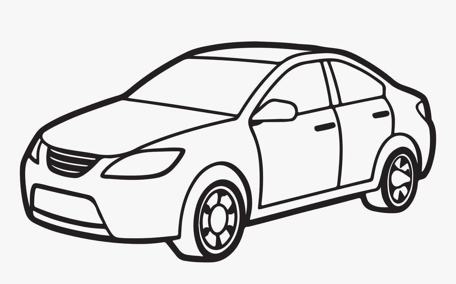 Stylish car minimal line art image vector