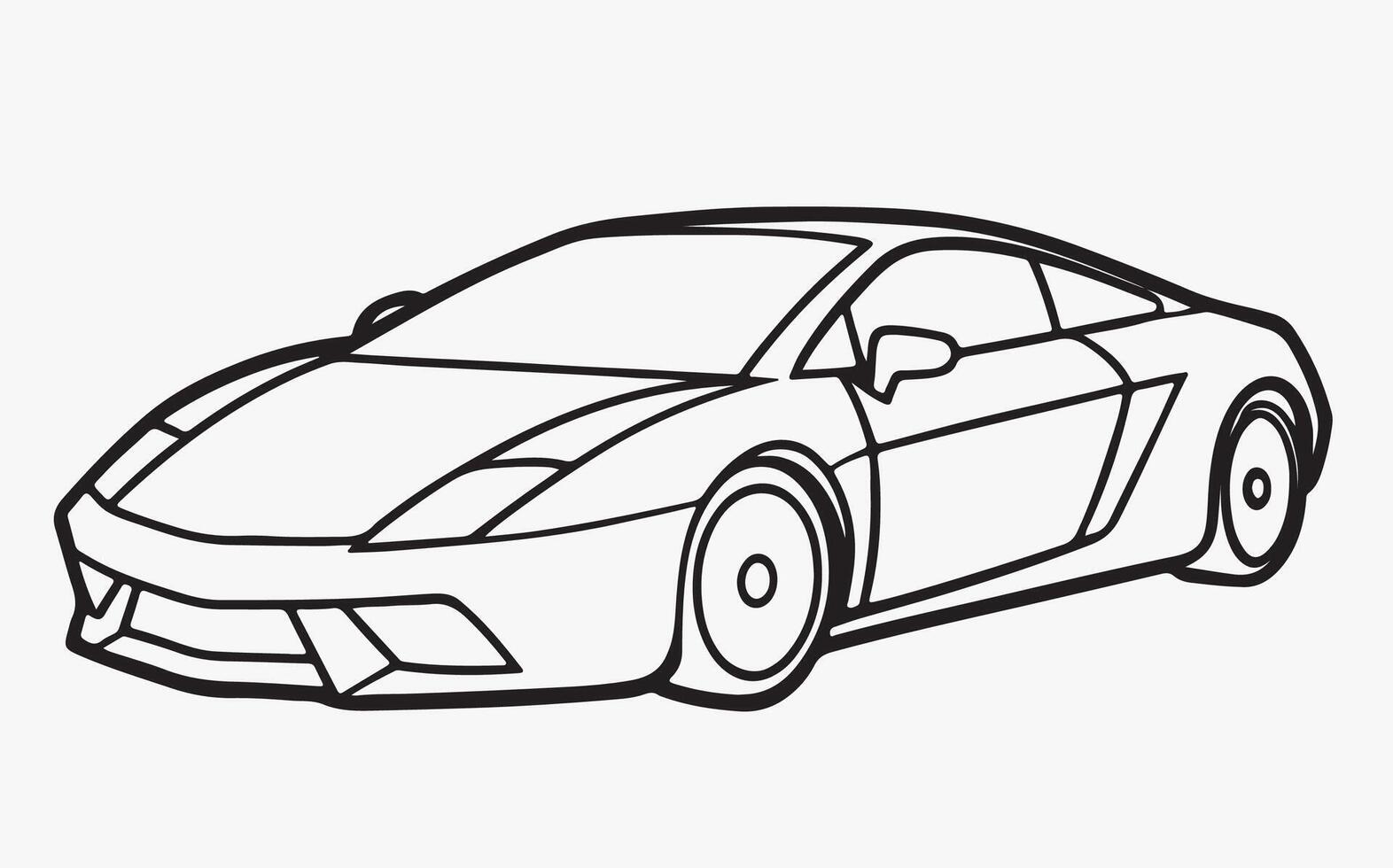 Simple Car Line Art vector