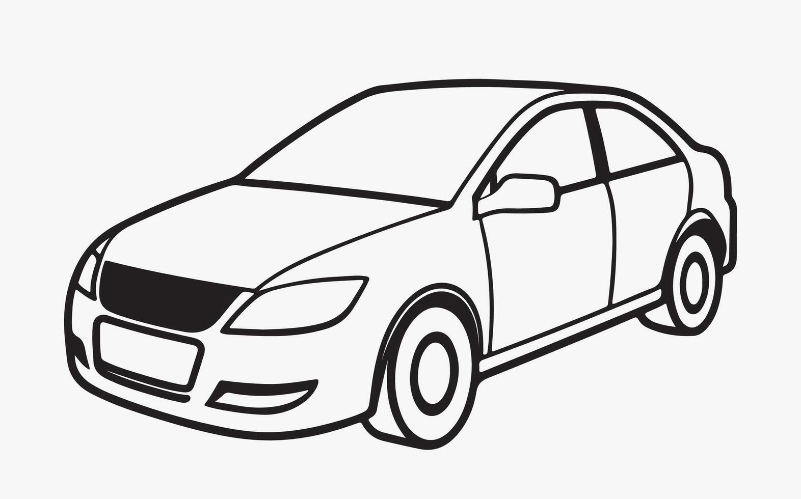car stylish minimal line art image illustration clipart vector