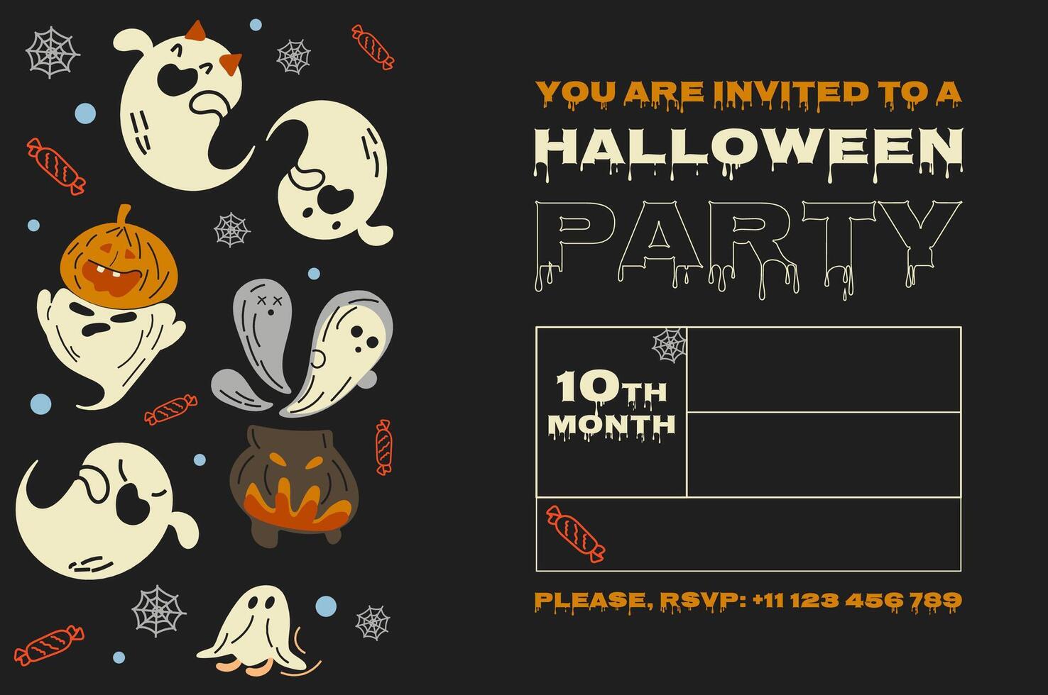 Halloween party invitation card vector