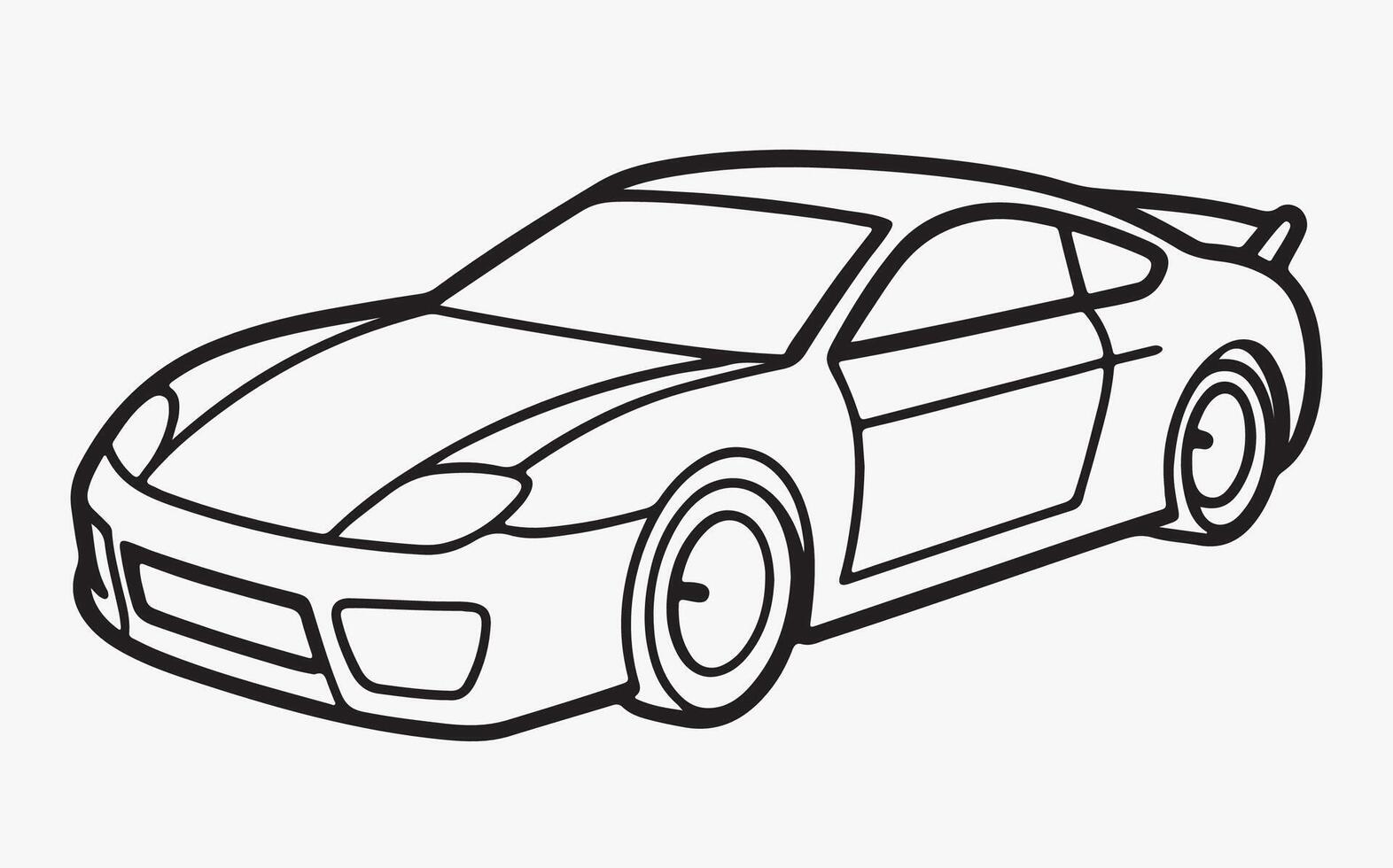 race car classic abstract modern Line Sketch vector