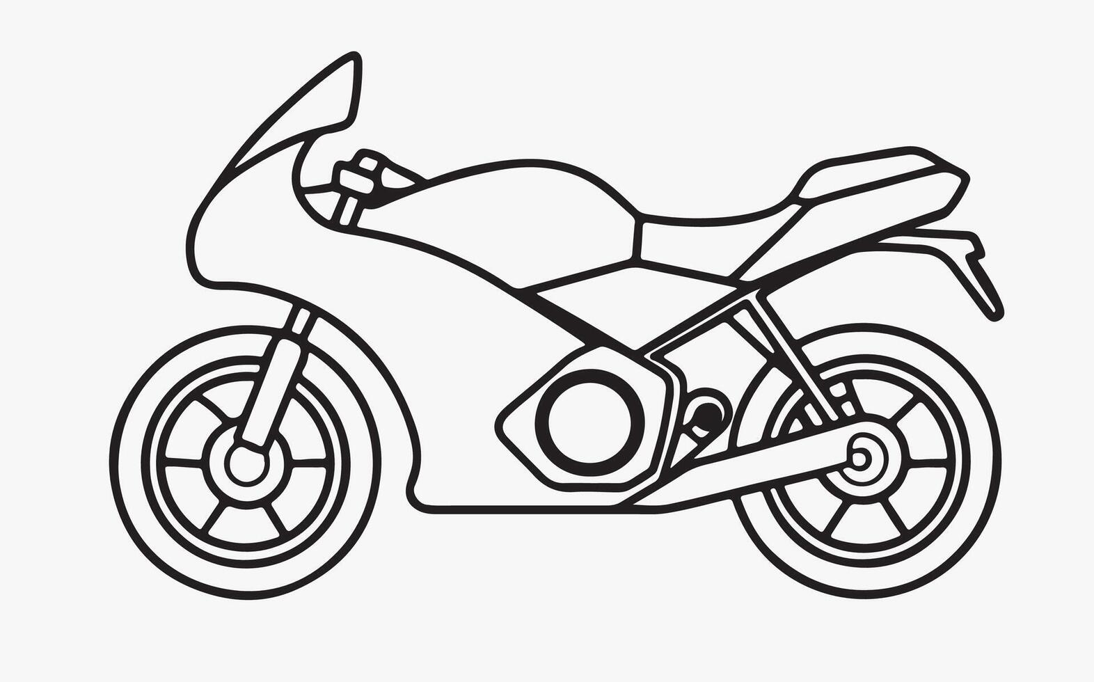 Classic Bike Line Drawing image illustration vector