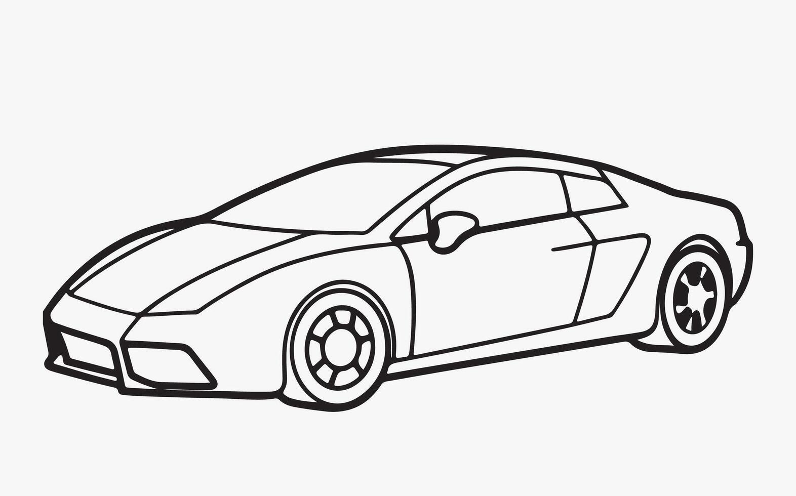 Vintage abstract modern Car Line Sketch icon vector