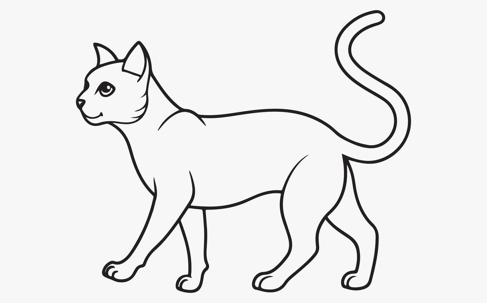 Cat Silhouette Line Design icon vector