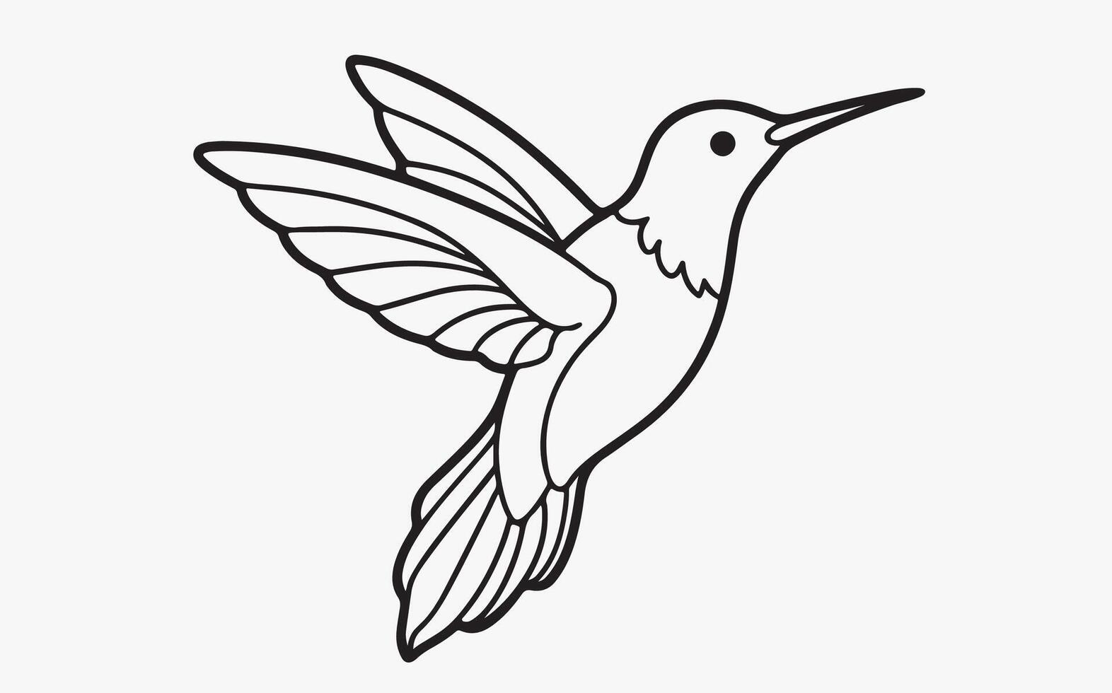 Humming Bird art icon vector