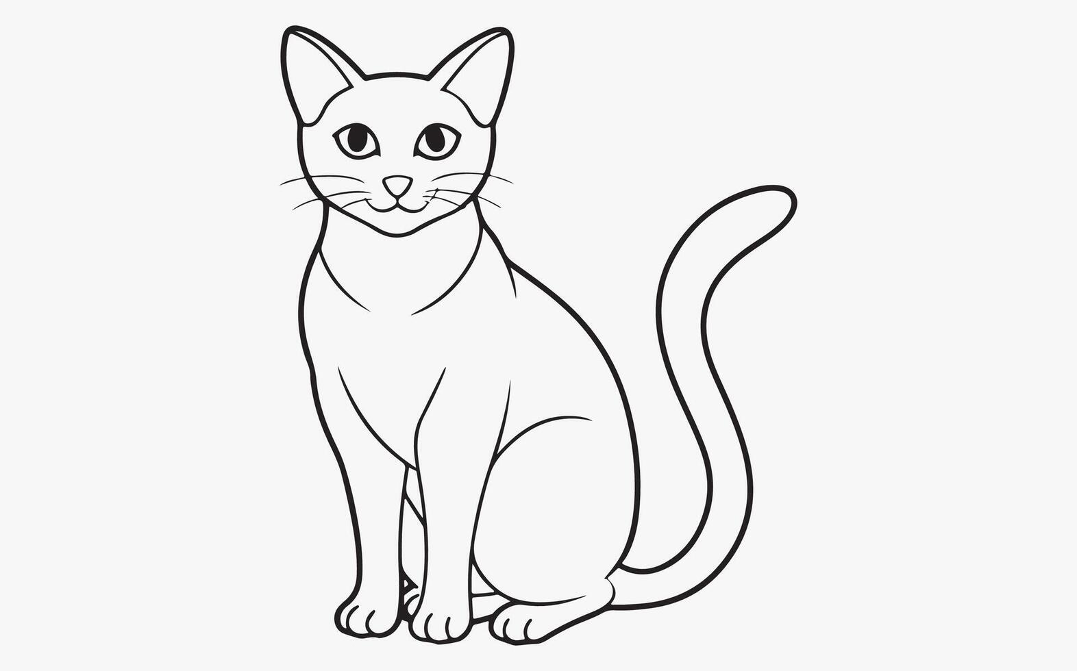 Cat Silhouette Line Design image vector