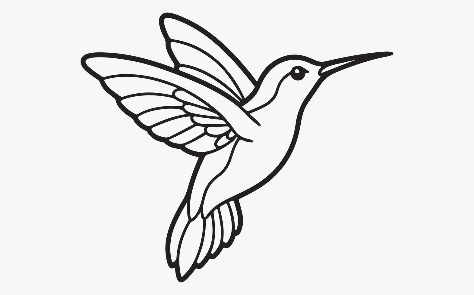 Humming Bird classic art icon vector