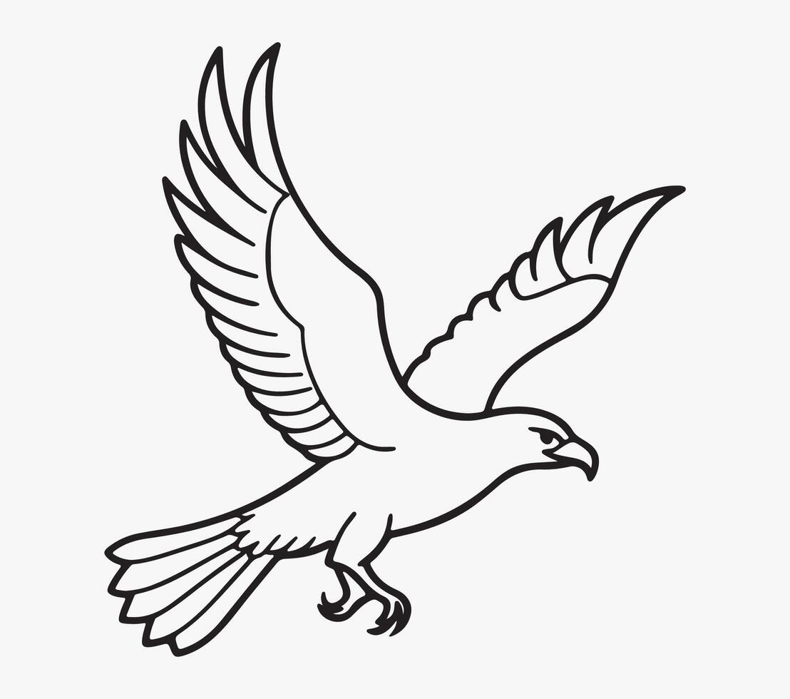 Minimalist abstract flying Bird Line Drawing vector