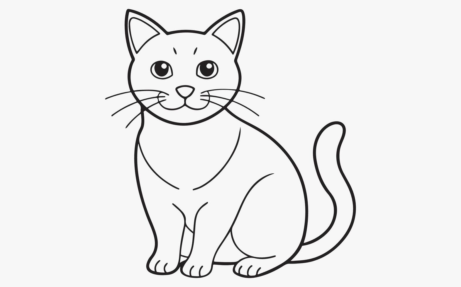 minimalist Abstract Cat Line Art image clipart illustration vector