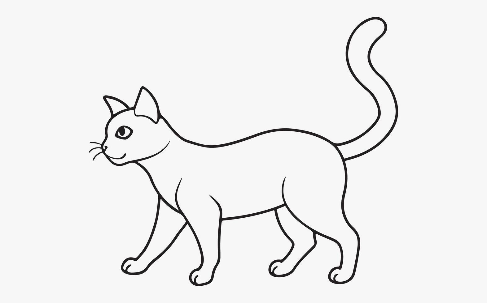 Cat Silhouette Line Design vector