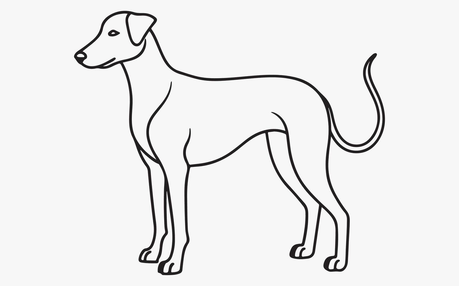Dog line art image clipart illustration vector