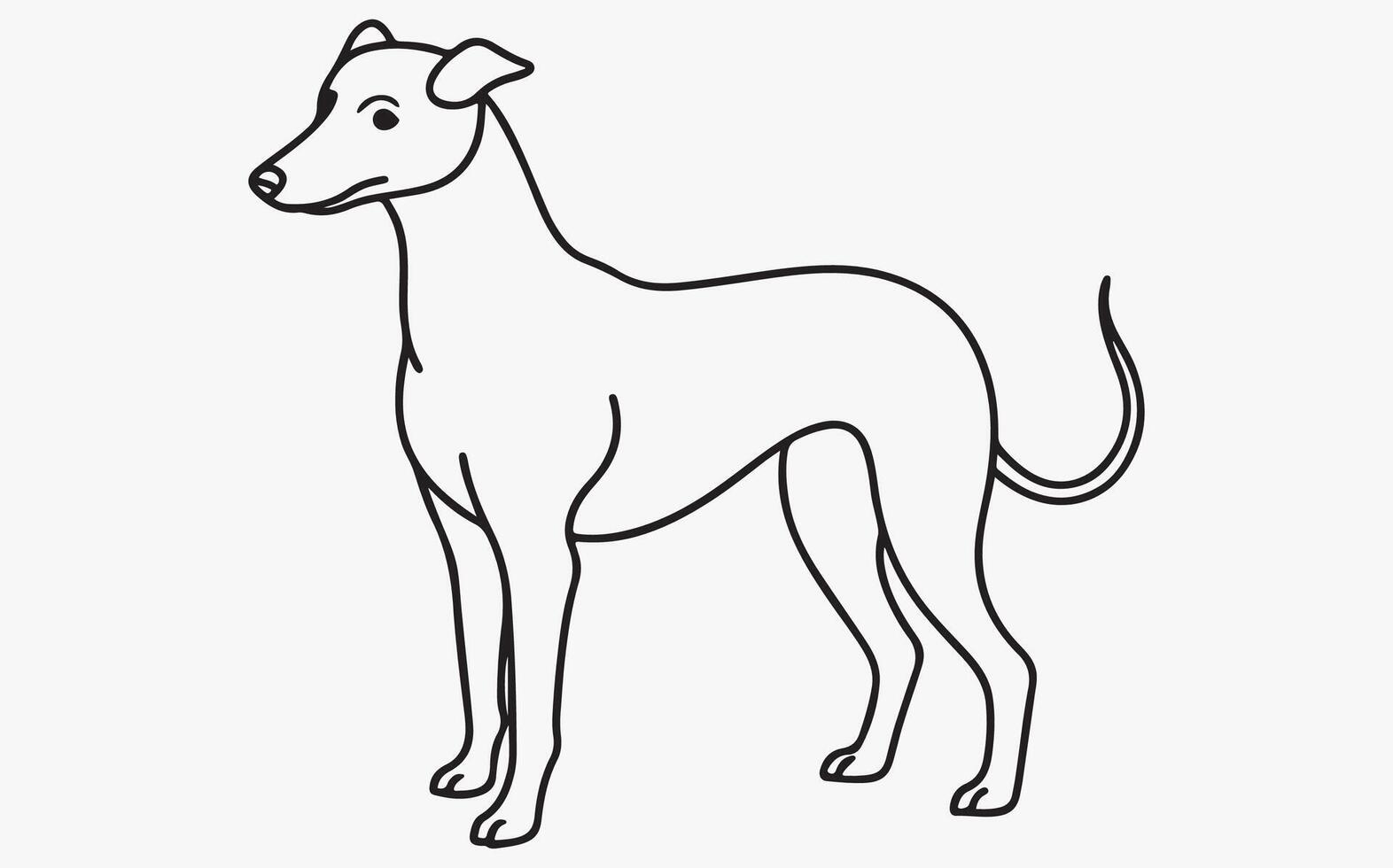 Minimalist Dog line art icon clipart vector