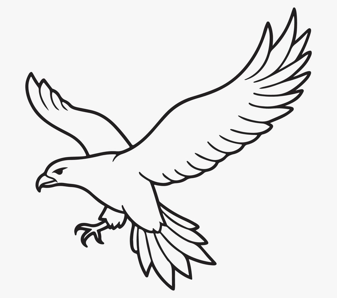 Minimalist flying Bird Line Drawing image clipart illustration vector