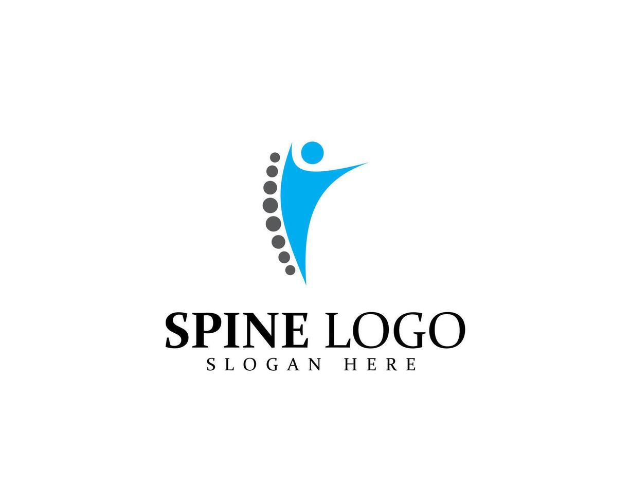 Spine logo design with people concept vector
